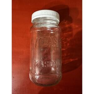 Atlas Mason Clear Glass Jar with Plastic Lid – Farmhouse Cottagecore Storage